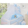 Baby Cot Bed Mosquito-net made of tulle- Hanging Hearts blue stripes