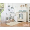 Baby Cot Bed Mosquito-net made of tulle- Hanging Hearts brown stripes