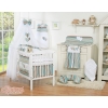 Baby Cot Bed Mosquito-net made of tulle- Hanging Hearts brown stripes