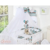 Baby Cot Bed Mosquito-net made of tulle- Hanging Hearts brown stripes