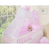 Baby Cot Bed Mosquito-net made of tulle- Hanging Hearts white on pink