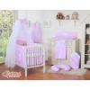 Baby Cot Bed Mosquito-net made of tulle- Hanging Hearts white on pink