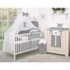 Baby Cot Bed Mosquito-net made of tulle- Little Prince/Princess anthracite