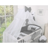 Baby Cot Bed Mosquito-net made of tulle- Little Prince/Princess anthracite