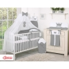 Baby Cot Bed Mosquito-net made of tulle- Little Prince/Princess anthracite