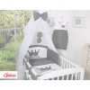 Baby Cot Bed Mosquito-net made of tulle- Little Prince/Princess anthracite