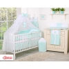Baby Cot Bed Mosquito-net made of tulle- Little Prince/Princess mint