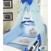 Baby Cot Bed Mosquito-net made of tulle- Teddy bear Barnaba blue