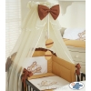 Baby Cot Bed Mosquito-net made of tulle- Teddy bear Barnaba brown