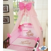 Baby Cot Bed Mosquito-net made of tulle- Teddy bear Barnaba pink
