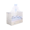 Baby Cot Bed Mosquito-net made of tulle- white hearts with blue