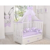 Baby Cot Bed Mosquito-net made of tulle- white with lilac hearts
