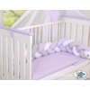 Baby Cot Bed Mosquito-net made of tulle- white with lilac hearts