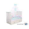 Baby Cot Bed Mosquito-net made of tulle- white with mint hearts