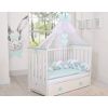 Baby Cot Bed Mosquito-net made of tulle- white with mint hearts