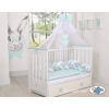 Baby Cot Bed Mosquito-net made of tulle- white with mint hearts