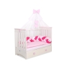 Baby Cot Bed Mosquito-net made of tulle- white with pink hearts