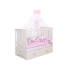 Baby Cot Bed Mosquito-net made of tulle- white with pink hearts