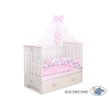 Baby Cot Bed Mosquito-net made of tulle- white with pink hearts
