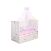 Baby Cot Bed Mosquito-net made of tulle- white with pink hearts