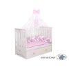 Baby Cot Bed Mosquito-net made of tulle- white with pink hearts