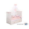 Baby Cot Bed Mosquito-net made of tulle- white with powder rosa hearts