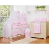 Baby Cot Bed Tulle Mosquito-net- Hanging Hearts pink stripes