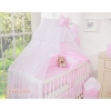 Baby Cot Bed Tulle Mosquito-net- Hanging Hearts pink stripes