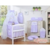 Baby cot Bedding set 11-pcs with mosquito-net- Hanging Hearts white dots on lilac