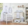 Baby cot Bedding set 5-pcs with mosquito-net- Hanging Hearts Gray