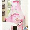 Baby cot Canopy made of tulle- Teddy Bear Barnaba pink