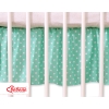 Baby cot decorative skirt dust Ruffle-Masking flounce 120x60cm- Hanging Hearts white dots on mint