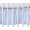 Baby cot decorative skirt dust Ruffle-Masking flounce 140x70cm- Hanging Hearts blue checkered