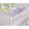Baby cot Knot bumper 180cm - white-gray