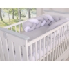 Baby cot Knot bumper 180cm - white-gray