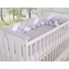 Baby cot Knot bumper 180cm - white-gray
