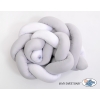 Baby cot Knot bumper 180cm - white-gray