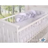 Baby cot Knot bumper 180cm - white-gray