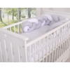 Baby cot Knot bumper 180cm - white-gray