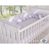 Baby cot Knot bumper 180cm - white-gray
