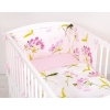 Baby Crib/Cot Bedding set 3-pcs - flowers pink