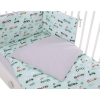 Baby Crib/Cot Bedding set 3-pcs - mint rabbits
