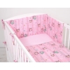 Baby Crib/Cot Bedding set 3-pcs - Owls pink