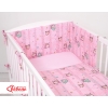 Baby Crib/Cot Bedding set 3-pcs - Owls pink