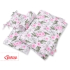 Baby Crib/Cot Bedding set 3-pcs - peony flower pink