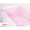 Baby Crib/Cot Bedding set 3-pcs - pink rabbits