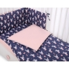 Baby Crib/Cot Bedding set 3-pcs - rabbits navy blue