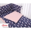 Baby Crib/Cot Bedding set 3-pcs - rabbits navy blue