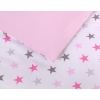 Baby Crib/Cot Bedding set 3-pcs - stars gray - pink/ pink