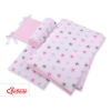 Baby Crib/Cot Bedding set 3-pcs - stars gray - pink/ pink